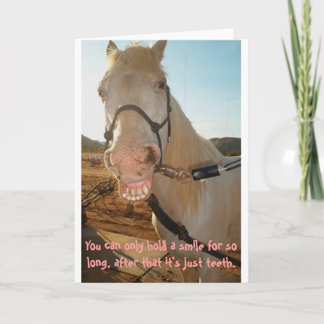 Carte Sourire CardBlank de salutation de cheval (Devant)