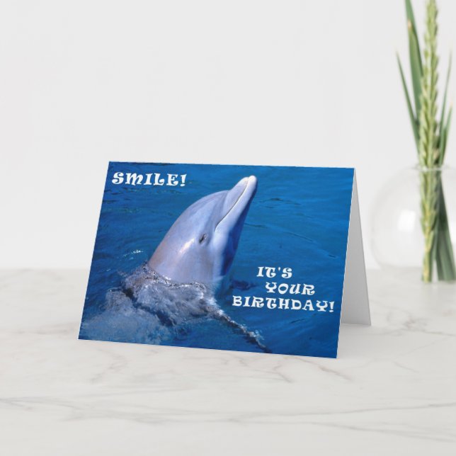 Carte Sourire d'anniversaire de dauphin (Devant)
