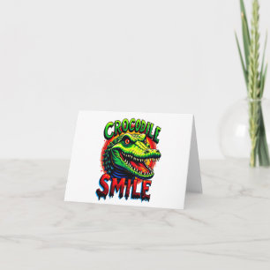 Carte "Sourire joyeux de crocodile - Amusant et Whimsica