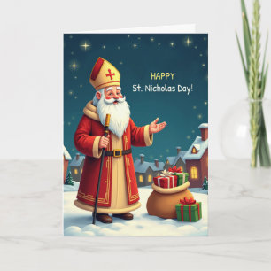Carte Sourires et vœux chaleureux pour la Saint-Nicolas