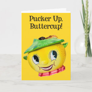 Carte Sourires zestes Citron Visage - Pucker Up