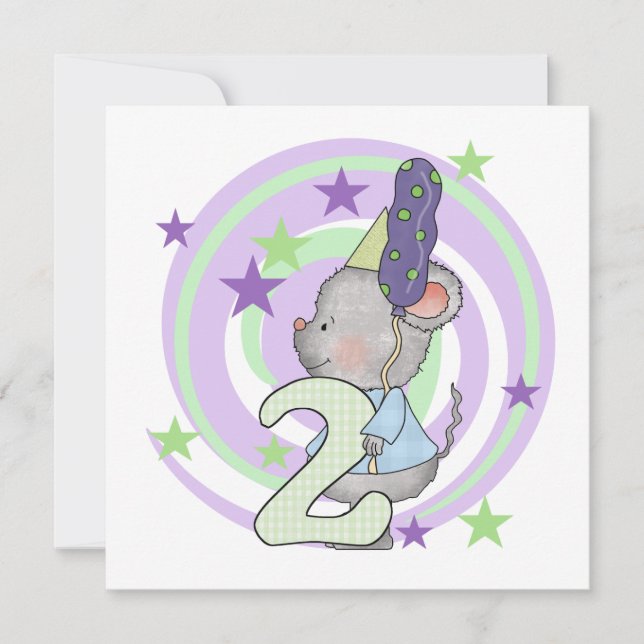 Carte Souris 2e anniversaire T-shirts et cadeaux (Devant)