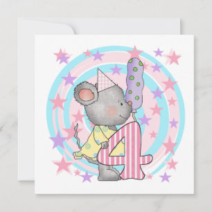 Carte Souris 4e anniversaire T-shirts et cadeaux