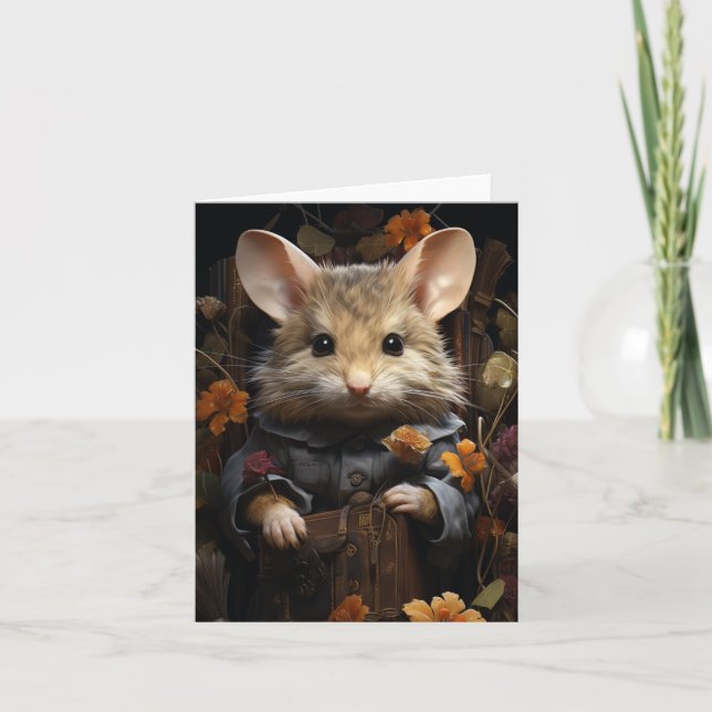Carte Souris adorable en vêtements humains Toutes les oc (Devant)