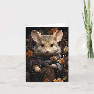 Carte Souris adorable en vêtements humains Toutes les oc