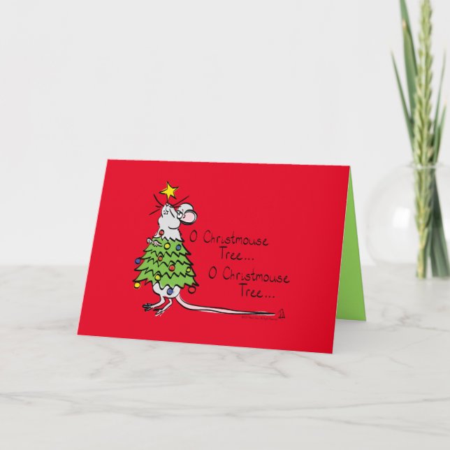 Carte Souris Arbre de Noël Funny Enfants (Devant)