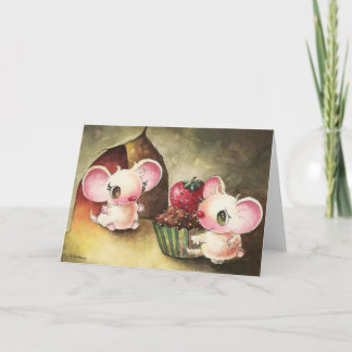 Carte Souris avec Cupcake