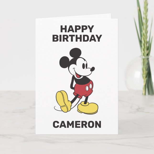 Carte Souris classique personnalisée Mickey Anniversaire (Devant)