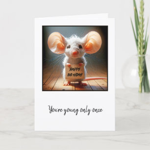 Carte Souris d'anniversaire avec panneau en carton