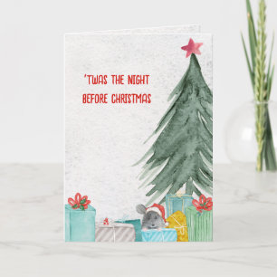 Carte Souris de Noël avec des cadeaux