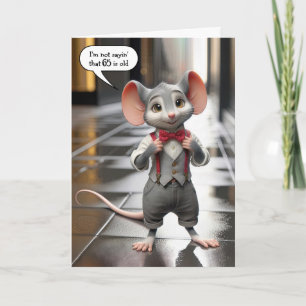 Carte Souris élégante pour 65e anniversaire