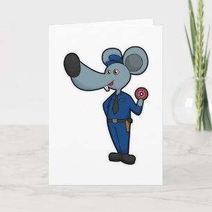 Carte Souris en tant qu'officier de police avec Donut