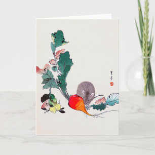 Carte Souris et Radish rouge, Watanabe Seitei