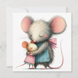 Carte Souris Mignonnes Fantaisistes Fête des Mères Maman