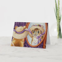 Souris portant ressort Bonnet miroir aquarelle