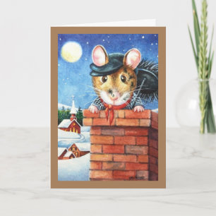 Carte Souris ramoneuse de Noël de Dickens