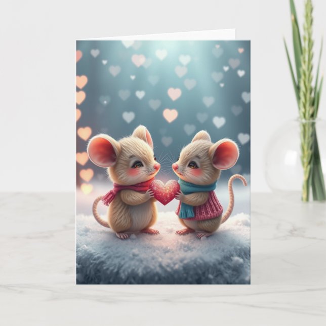 Carte souris romantique (Devant)