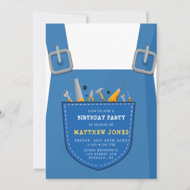 Carte Sous Construction Handyman fête d'anniversaire (Devant)