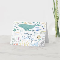 Sous la baleine de mer Joyeux anniversaire