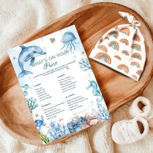 Carte Sous le jeu de baby shower qu'est-ce qu'il y a dan