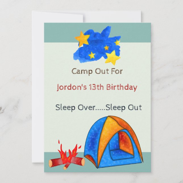 Carte Sous les étoiles Anniversaire (Devant)