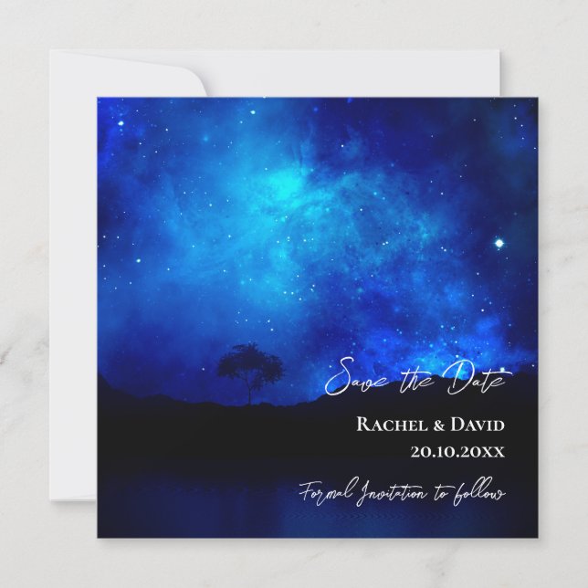 Carte Sous les étoiles Night Sky Wedding Enregistrer la  (Devant)