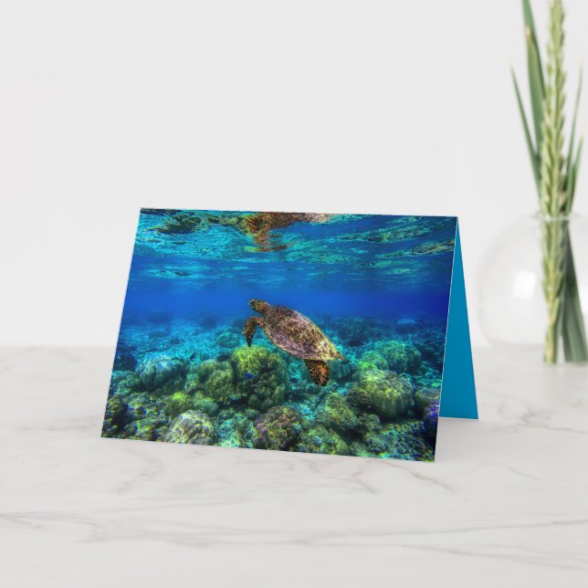 Carte Sous-marin Tropical Sea Turtle Coral (Devant)