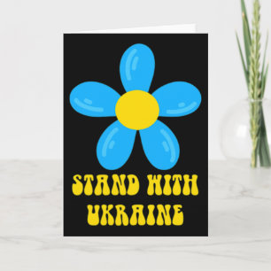 Carte Soutenez l'Ukraine Fleur Bleue et Jaune Solidarité