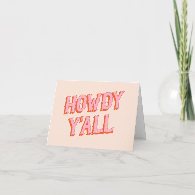Carte Southern Welcome : Howdy Y'all (vieilles lettres o (Devant)