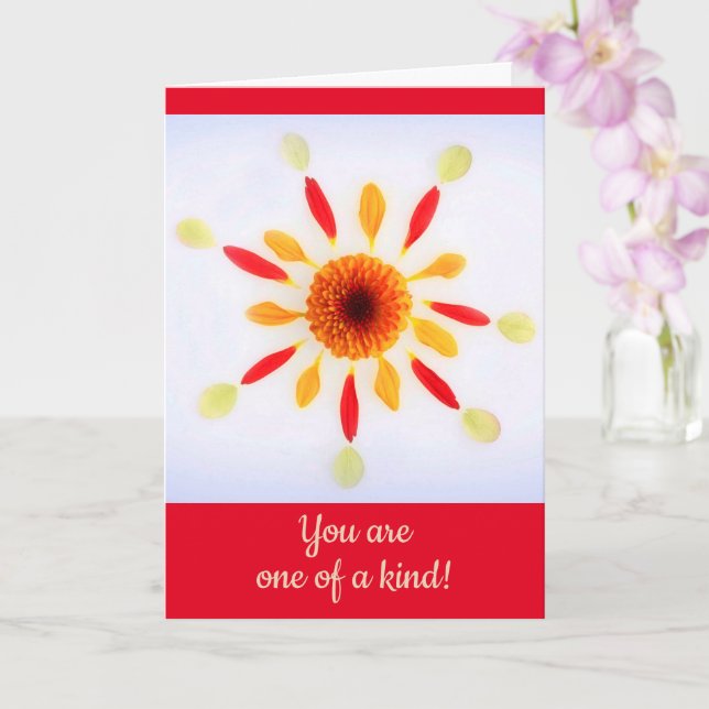 Carte Soutien au cancer du pétale de la fleur Mandala (Orchidée)