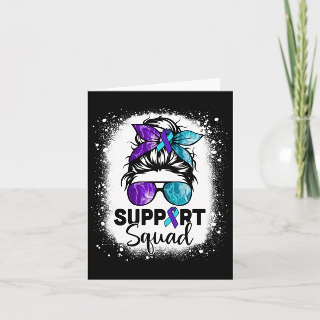 Carte Soutien Équipe Messy Bun Prévention du suicide (Devant)