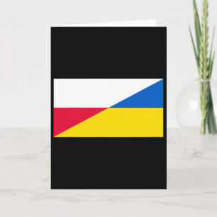 Carte Soutien polonais à l'Ukraine Drapeau ukrainien et