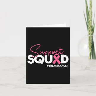 Carte Soutien pour le cancer du sein Squad Ribbon rose c