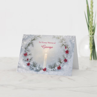 Carte Souvenir de Noël avec mémorial de nom personnalisé