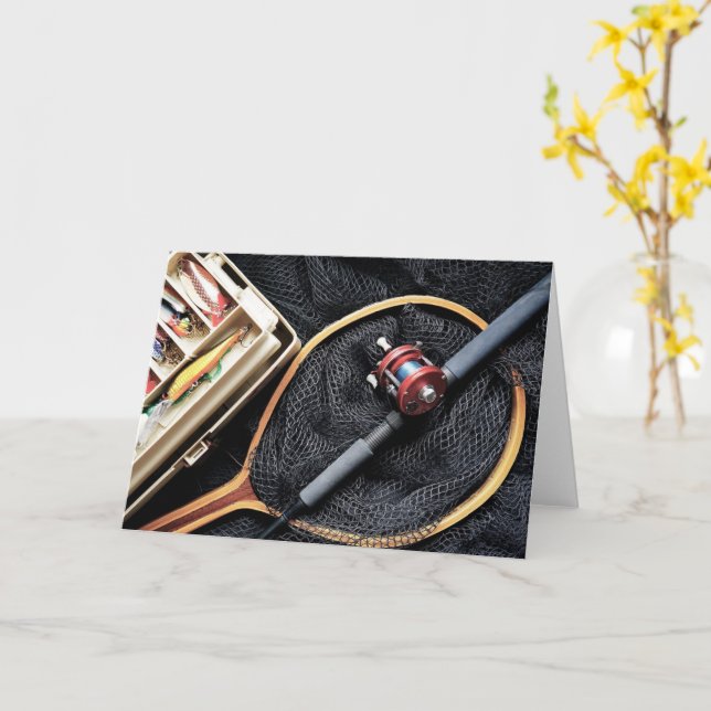 Carte Souvenir de Pêche Votre Propre Aventure de Pêche P (Fleur jaune)