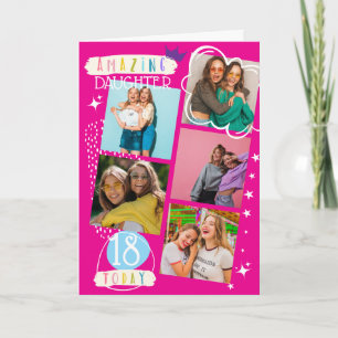 Carte Souvenir de photos de fille pour son 18ème anniver