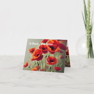 Carte Souvenir du pavot - En l'honneur de votre service