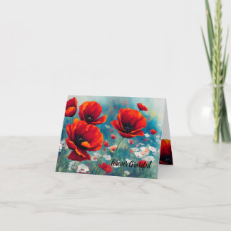 Carte Souvenir du pavot - Pour toujours gracieux