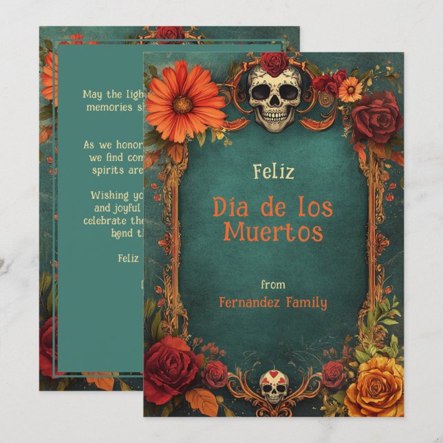 Carte 💀 Souvenir personnalisable (Devant / Derrière)