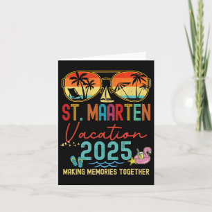 Carte Souvenirs de vacances rétro à St. Maarten 2025 Cor