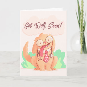 Carte Soyez Bien Bientôt Cartoon Doggy Salutation