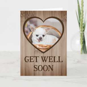 Carte Soyez bien bientôt mignon chien chihuahua panier c