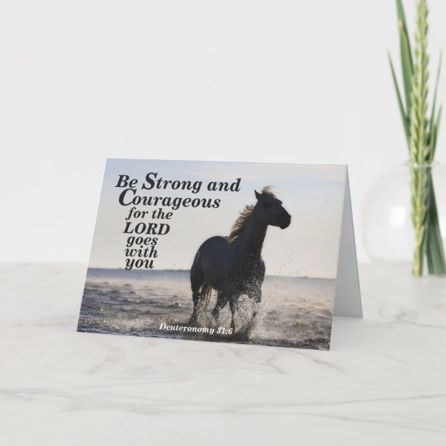 Carte Soyez forte et courageuse Bible Verse Deut 31 Hors (Devant)