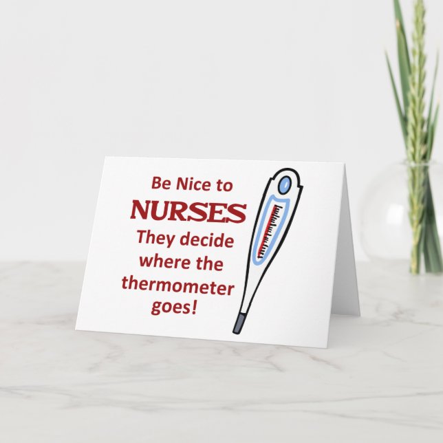 Carte Soyez gentil avec les infirmières (Devant)