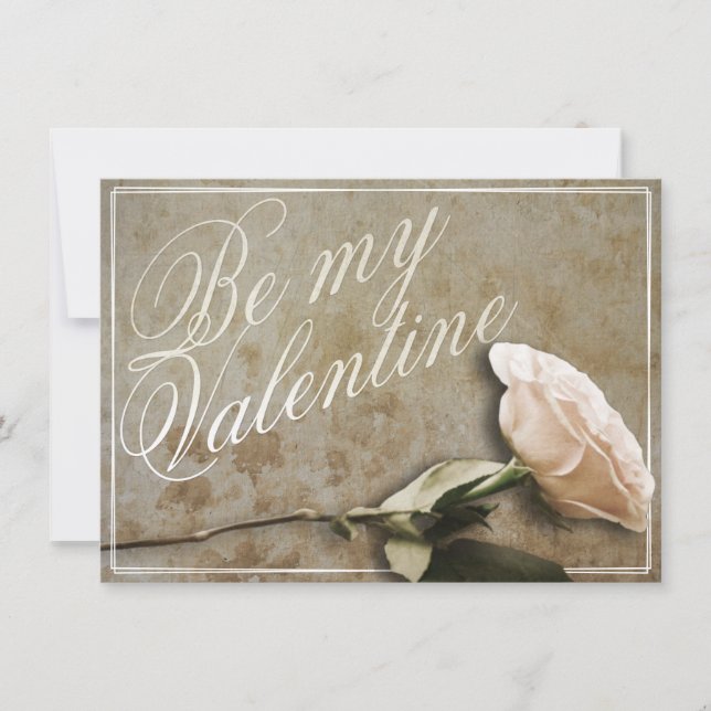Carte Soyez ma Saint Valentin avec Rose (Devant)