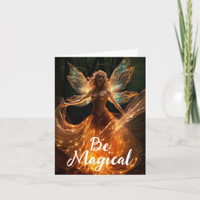 Carte Soyez magique Fairy Angel Pixie avec ailes (Devant)