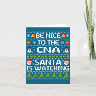 Carte Soyez Sympa Avec Le Cna Le Père Noël Observe Un T-