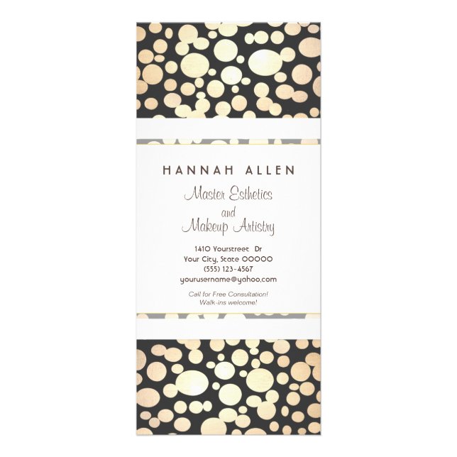 Carte Spa en cosmétologie Gold Cercles noir (Devant)