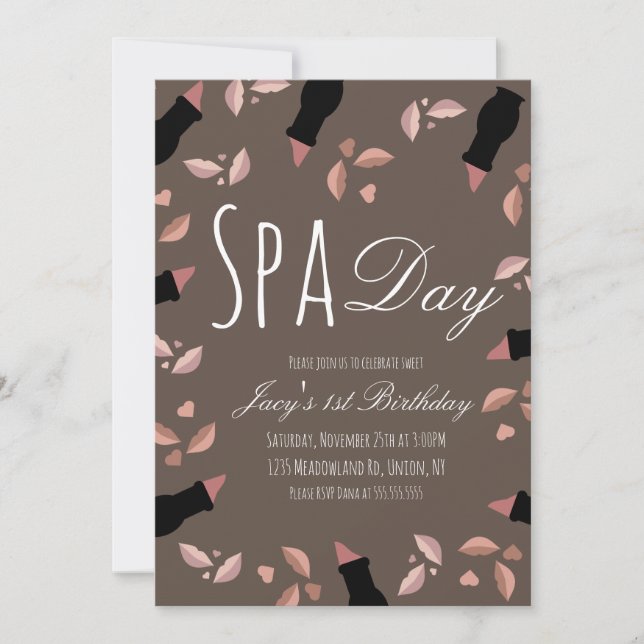 Carte Spa Jour Tone Tone Lip Filles Dames Anniversaire (Devant)