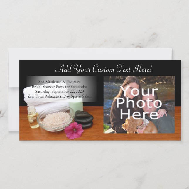 Carte Spa/Massage/Pedicure Salon Scène Noir/Couleur (Devant)